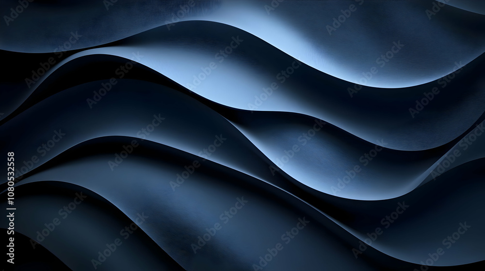 Abstract Background 3D Render Dark Blue Waves Abstract Background 3D Render Dark Blue Waves