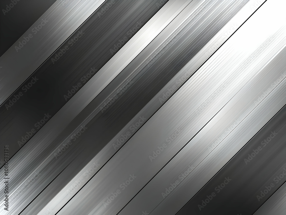 Fototapeta premium Abstract Background - Sleek Silver and Black Diagonal Stripes