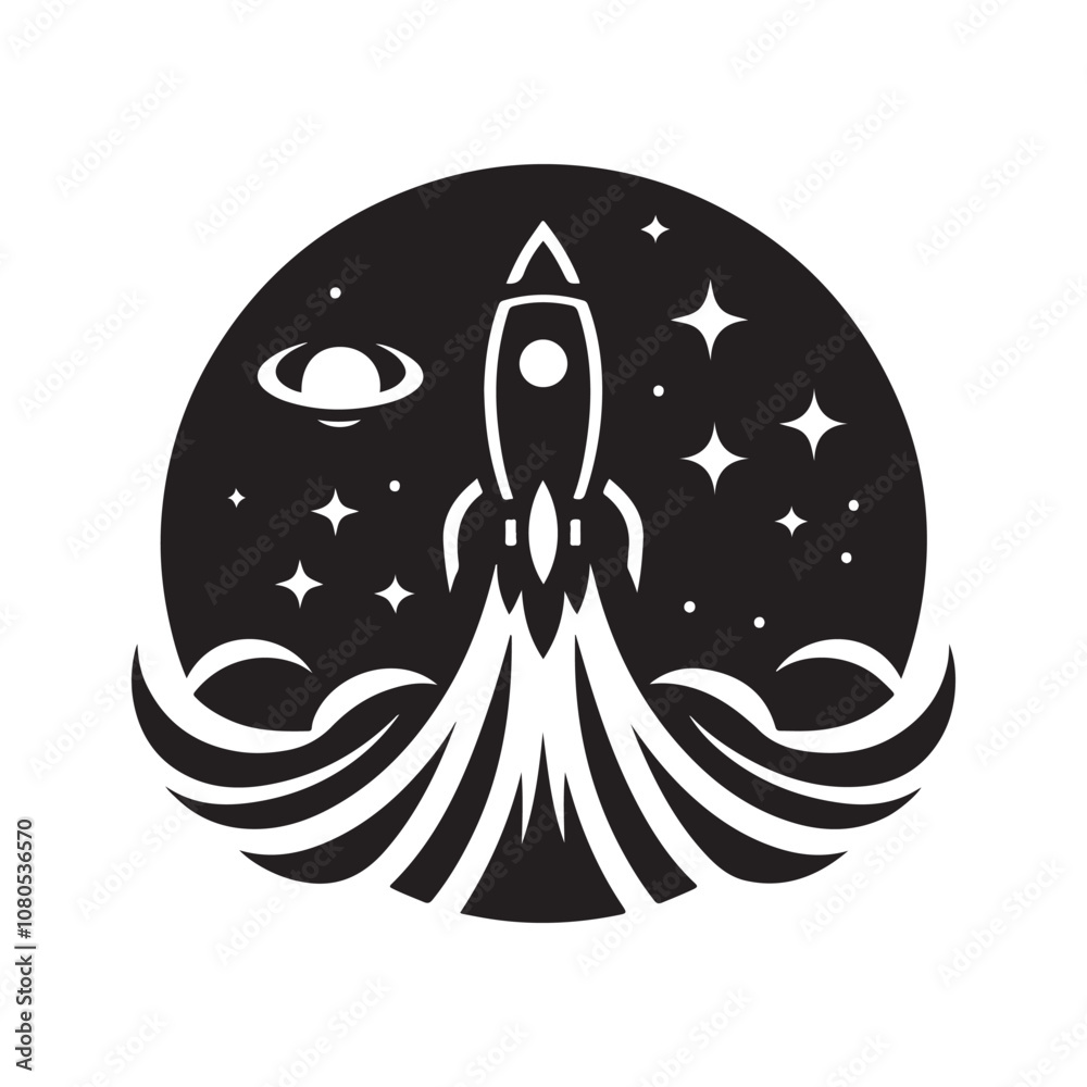 Rocket Silhouette Vector Illustrations for Sci-Fi and Space Designs Rocket Silhouette Vector Illustrations for Sci-Fi and Space Designs