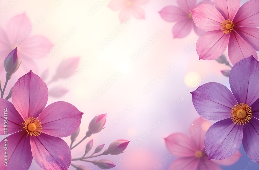 Floral background with free place for text in the middle. Spring card. Floral background with free place for text in the middle. Spring card.