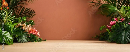 Vibrant plants against a warm background