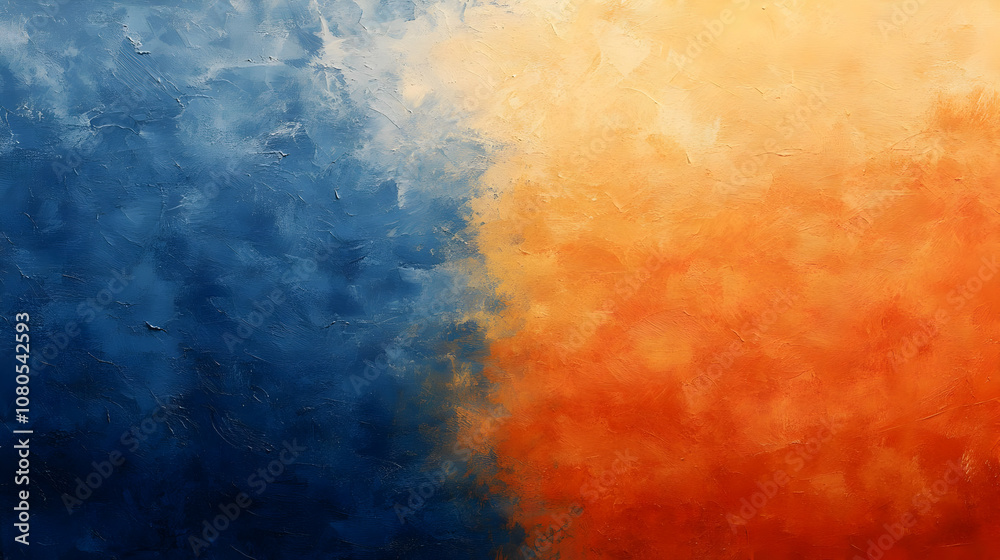 Abstract Background Illustration - Blue and Orange Textured Painting
