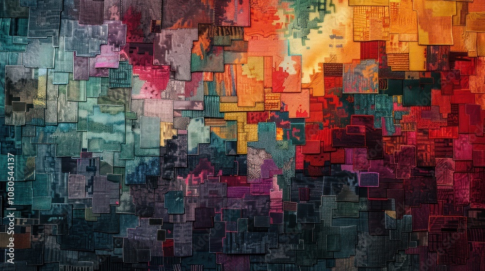 Fototapeta premium Abstract mosaic background with squares and various colors.