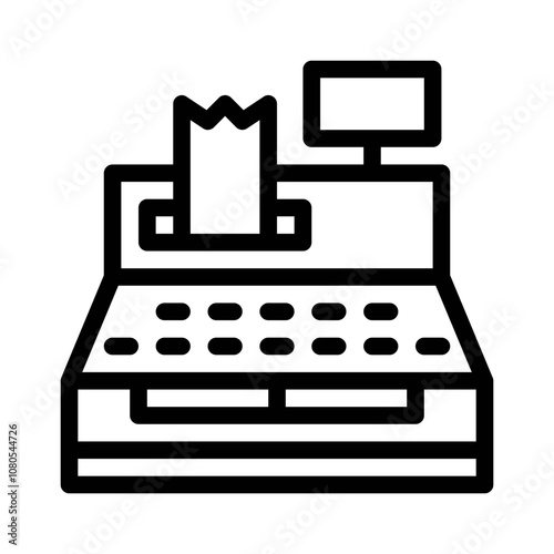 cash register line icon