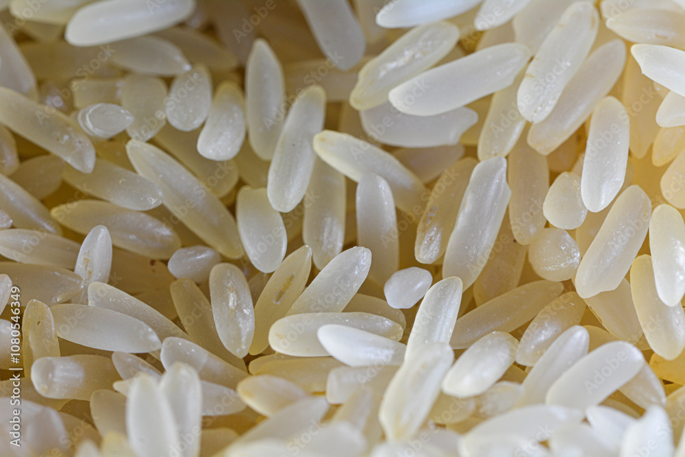 top view on white rice grains top view on white rice grains