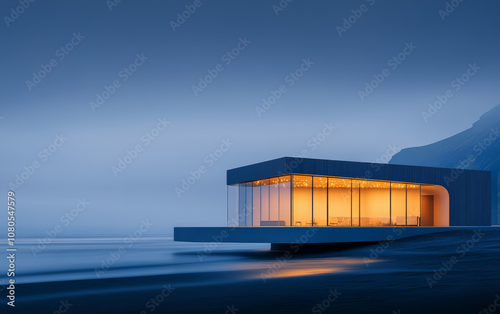 Fototapeta premium Minimalist modern art building space structure