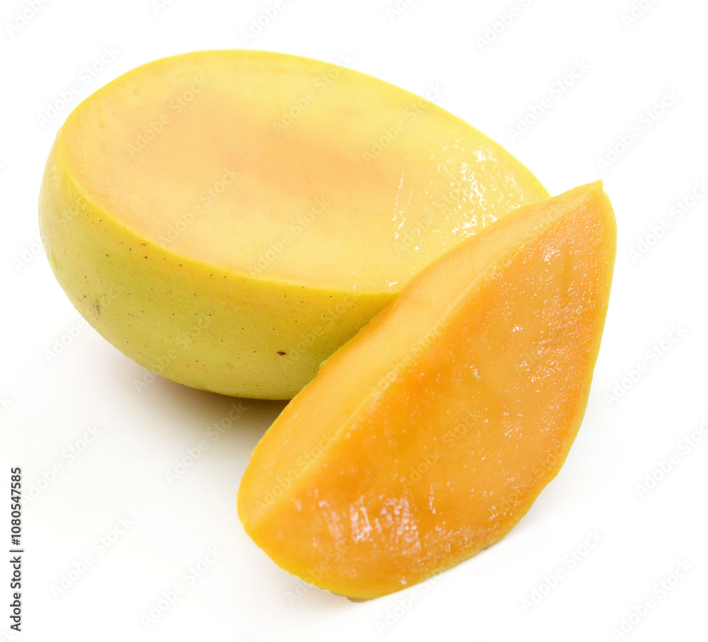 Mango fruit (Mangifera) isolated on white background
