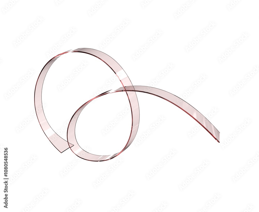 transparent red thin see-through glossy ribbon