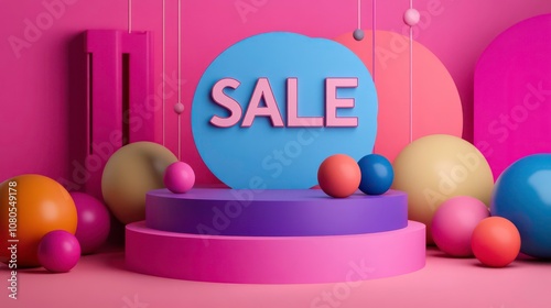 Vibrant discounted podium with 