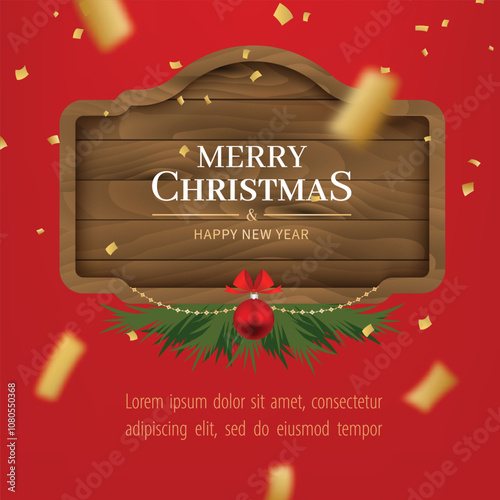 Merry Christmas vector, holiday clipart 