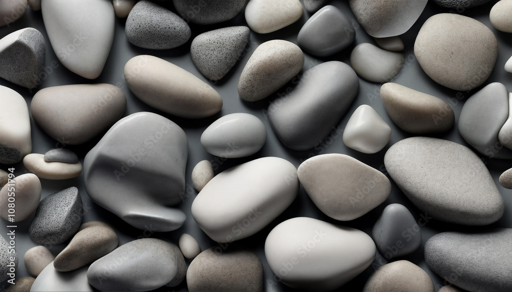Big pebbles. Large smooth stones. Stone texture Big pebbles. Large smooth stones. Stone texture