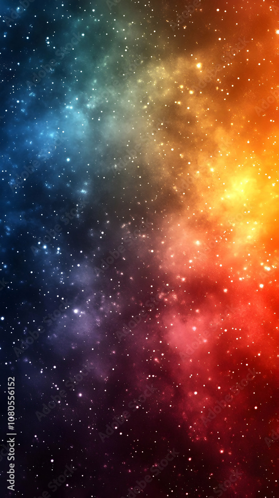 Naklejka premium Abstract Background - Colorful Galaxy Nebula Stars Space Dust