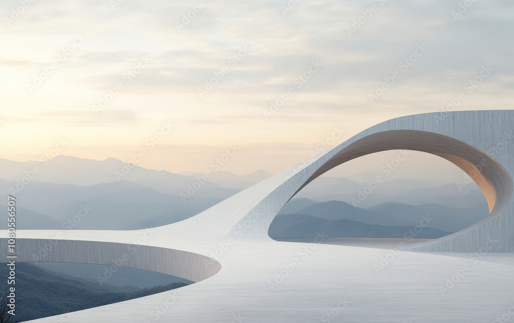 Minimalist modern art building space structure
