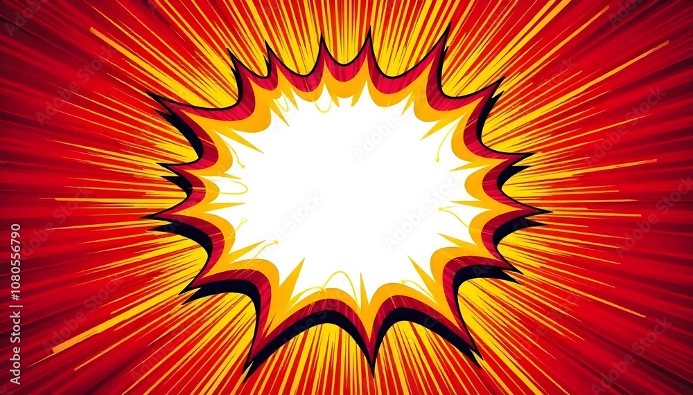 Red comic book style explosion background with copy space in the center Red comic book style explosion background with copy space in the center