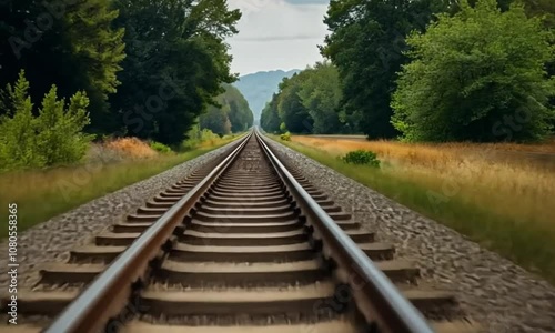 3d view of train tracks