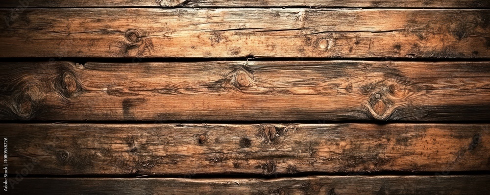 A close-up view of rustic wooden planks with a rich texture and warm tones. A close-up view of rustic wooden planks with a rich texture and warm tones.