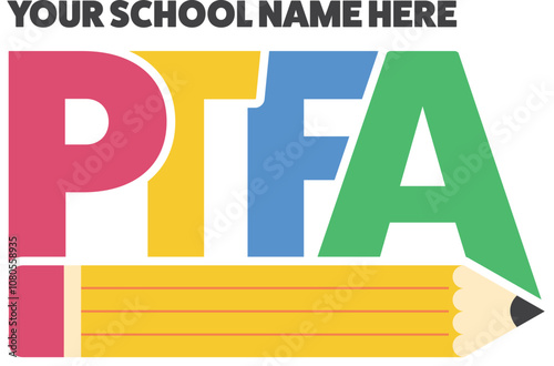 PTFA Logo with pencil graphic for use in primary or elementary schools