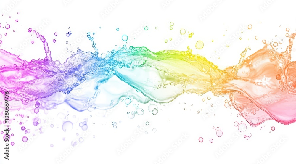A colorful splash of water flowing in vibrant shades, creating an artistic and dynamic effect. A colorful splash of water flowing in vibrant shades, creating an artistic and dynamic effect.
