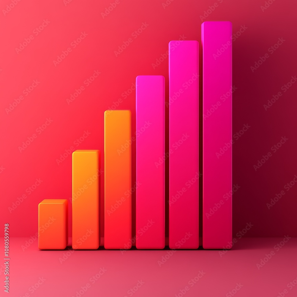 Colorful bar graph representing data trends on a vibrant background. Colorful bar graph representing data trends on a vibrant background.