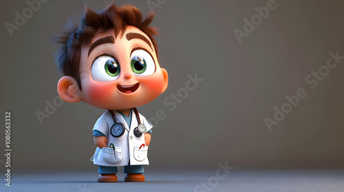 Cute Cartoon Doctor 3D Illustration