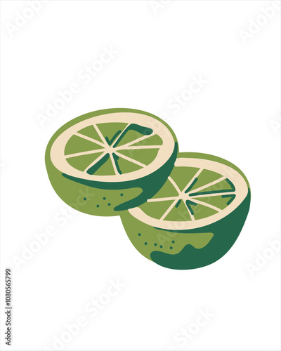 Two lime wedges – symbol of freshness and vibrant flavor