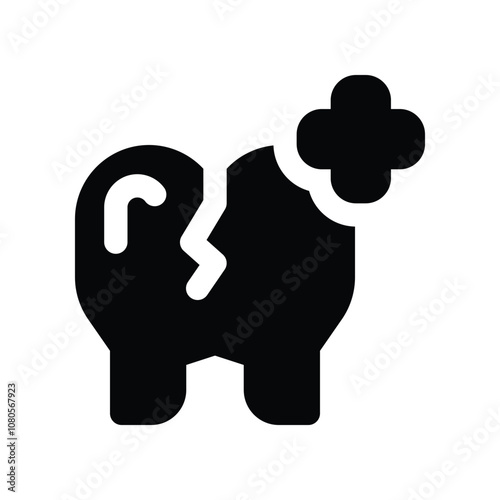 tooth icon. vector glyph icon for your website, mobile, presentation, and logo design.