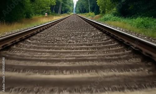 3d view of train tracks