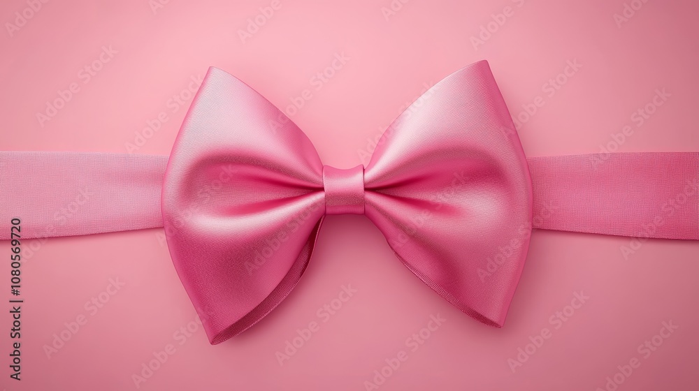 Elegant Pink Bow on a Pink Background with Soft Lighting Elegant Pink Bow on a Pink Background with Soft Lighting