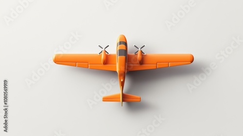 Flying minimalist airborne plane icon clean design digital environment top view iconography for modern aesthetics photo