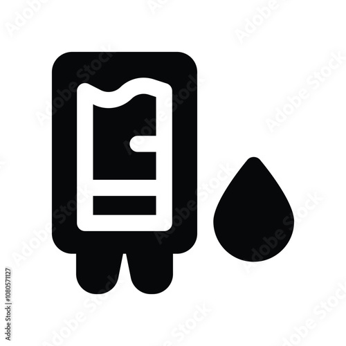 blood bag icon. vector glyph icon for your website, mobile, presentation, and logo design.