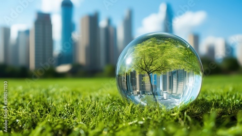 Modern global actual enviroment renewable energy city and nature wealthy ecology