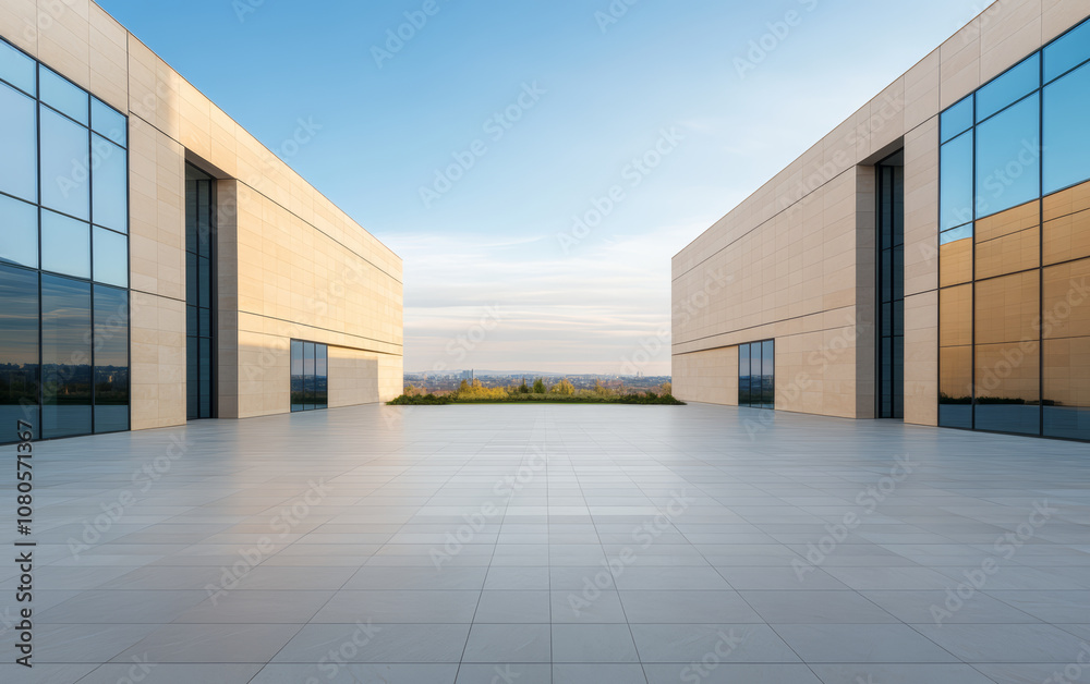 Fototapeta premium Minimalist modern art building space structure 