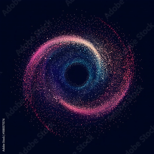 particle light, spiral, space, swirl circle abstract art background. 