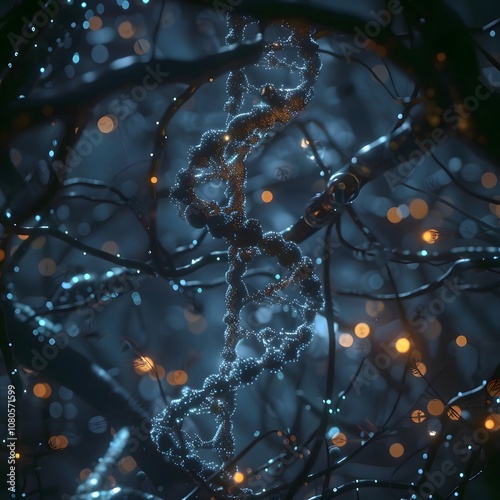 DNA, Science Concept, Binary Plexus molecule placeholder.