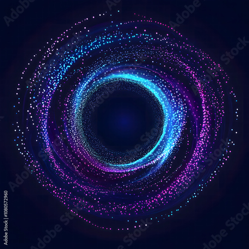 particle light, spiral, space, swirl circle abstract art background. 