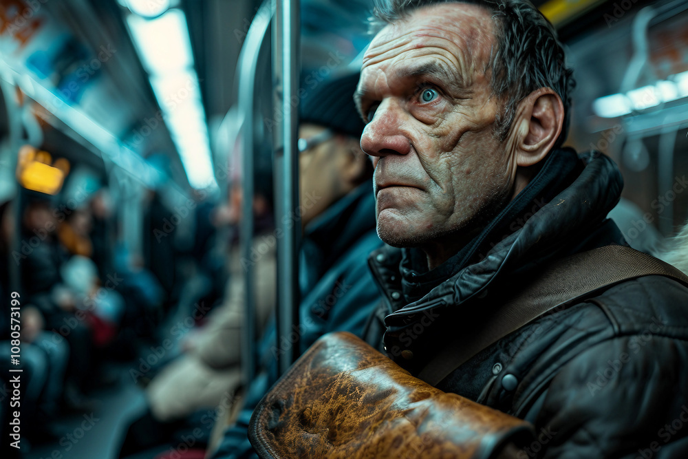 Generative AI portrait of people crowd busy day on dimly lit metro bus train public transport concept, urban scene Generative AI portrait of people crowd busy day on dimly lit metro bus train public transport concept, urban scene