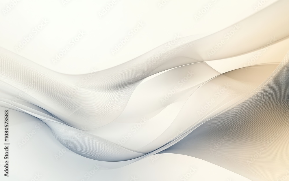 Fototapeta premium Abstract wave patterns minimalist design digital art soft color palette aesthetic background conceptual creativity