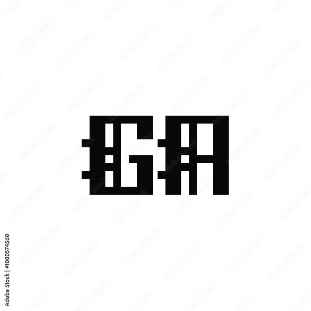 GA monogram logo design letter text name symbol monochrome logotype alphabet character simple logo GA monogram logo design letter text name symbol monochrome logotype alphabet character simple logo