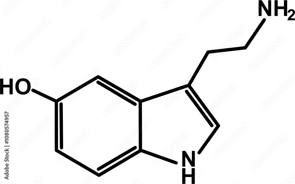 Chemical Structure of Serotonin Chemical Structure of Serotonin