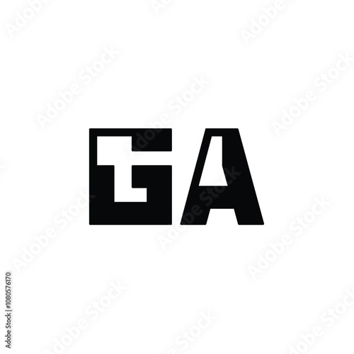 GA monogram logo design letter text name symbol monochrome logotype alphabet character simple logo