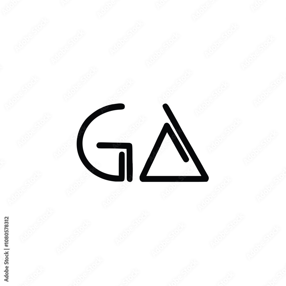 GA monogram logo design letter text name symbol monochrome logotype alphabet character simple logo GA monogram logo design letter text name symbol monochrome logotype alphabet character simple logo