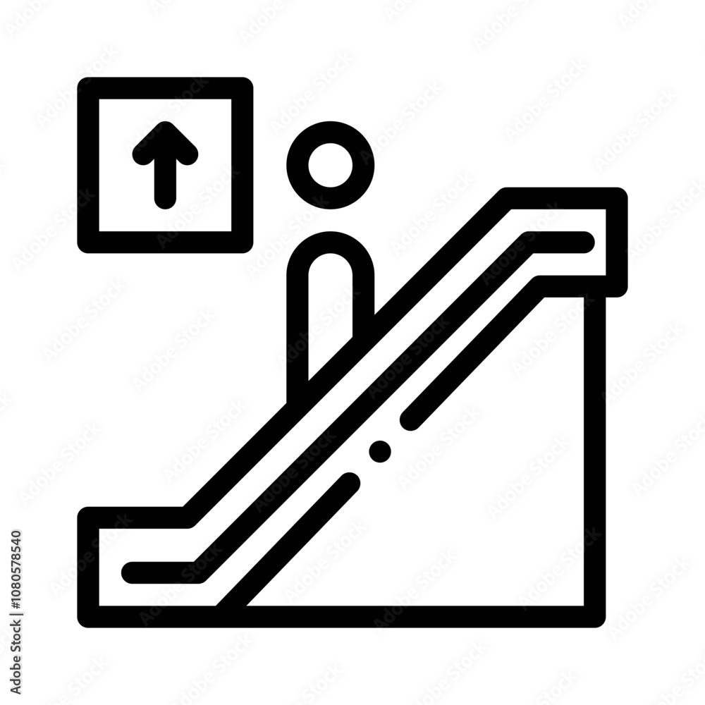 escalator line icon escalator line icon