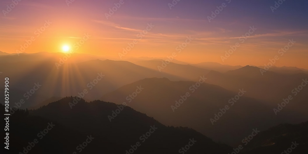 Intense solarized effect on a mountainous terrain at sunrise, rugged landscape, mountains Intense solarized effect on a mountainous terrain at sunrise, rugged landscape, mountains