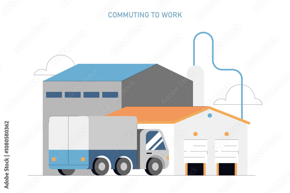 One Day Of Delivery Person. Flat Vector Illustration One Day Of Delivery Person. Flat Vector Illustration