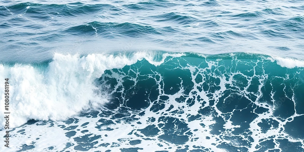 Fototapeta premium Distressed white render with crashing ocean waves, natural disasters, ocean waves, rough textures