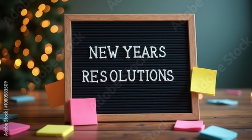 New Year's Resolutions on a Chalkboard or Letter Board