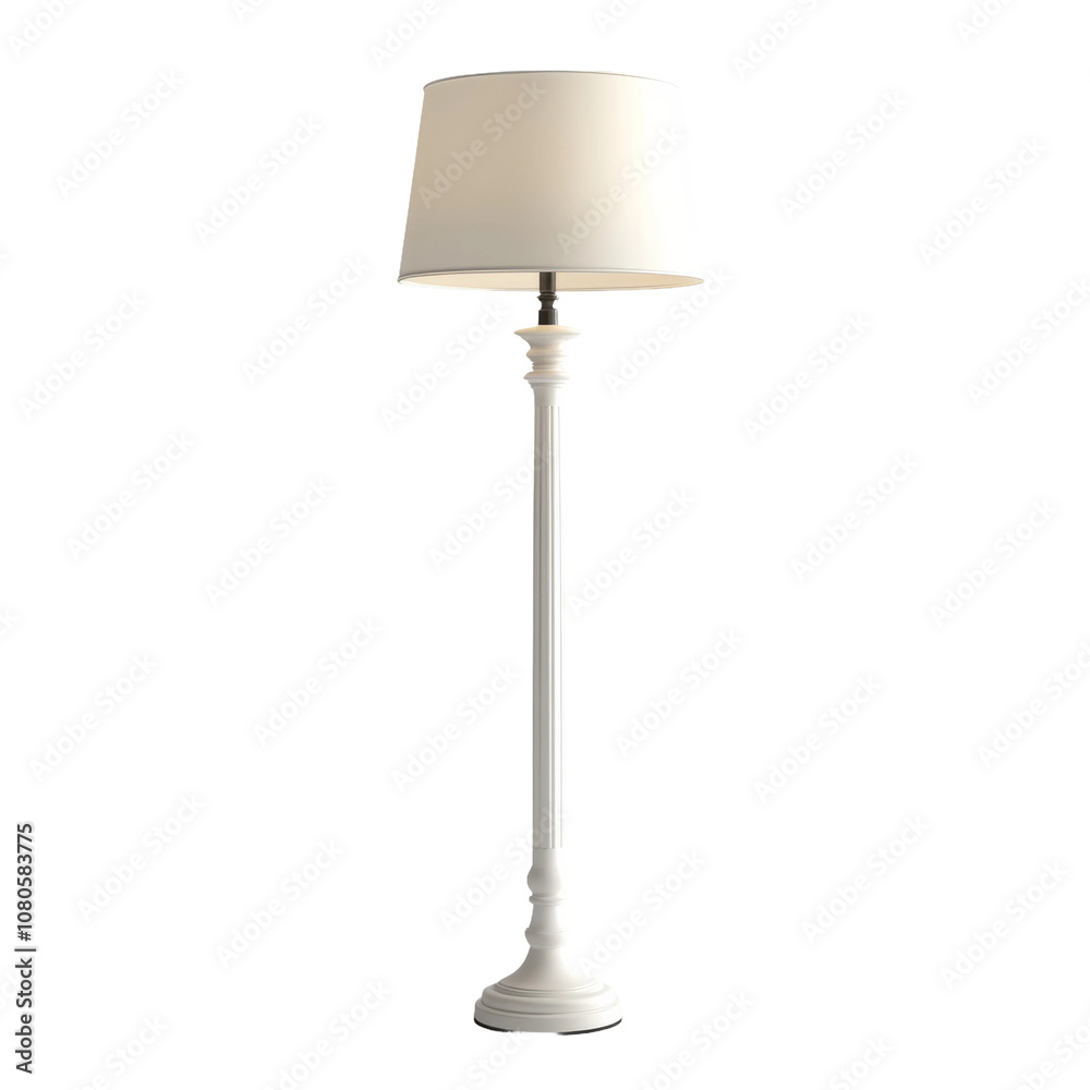 A white floor lamp with a fabric shade stands in a cozy living room corner, providing warm illumination that enhances the inviting atmosphere during the evening A white floor lamp with a fabric shade stands in a cozy living room corner, providing warm illumination that enhances the inviting atmosphere during the evening