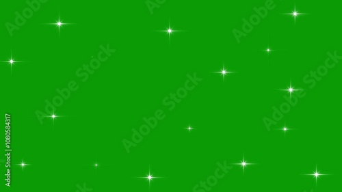 Glitter sparkle animated green screen. White shining dust light. Concept: Christmas, party, celebrate, birthday