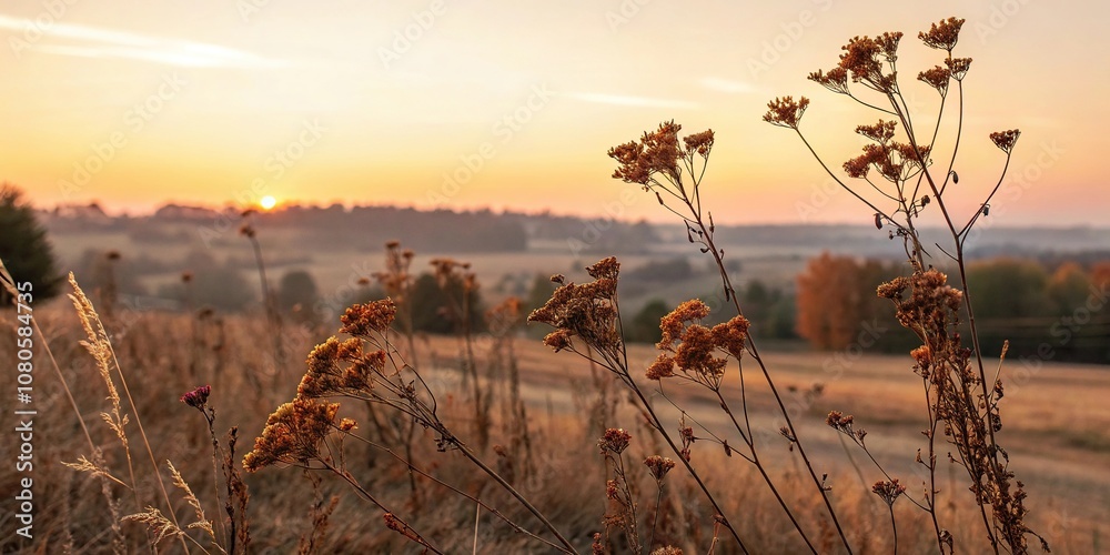Warm sunset hues with dried flowers in autumnal shades, autumn floral arrangement, rustic elements, yellow flowers Warm sunset hues with dried flowers in autumnal shades, autumn floral arrangement, rustic elements, yellow flowers