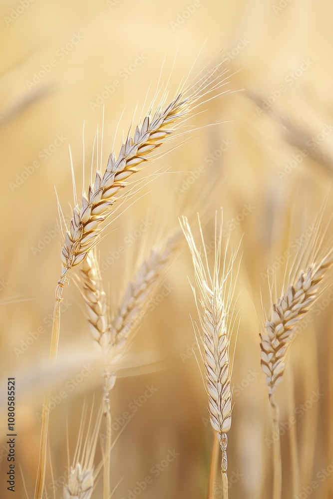 Close-up of golden wheat stalks in a sunlit field, capturing the essence of a warm summer day. Close-up of golden wheat stalks in a sunlit field, capturing the essence of a warm summer day.